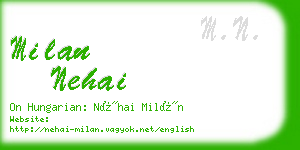 milan nehai business card